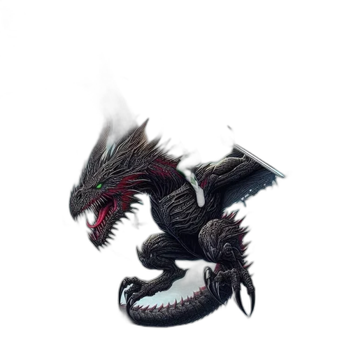 dragon, creature, staff, animal transparent PNG cut-out