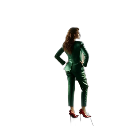 jacket, dress, staff, robot transparent PNG cut-out