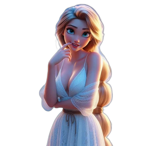 dress, face, crown, staff transparent PNG cut-out