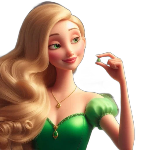 dress, jewelry, fantasy art, 3d render transparent PNG cut-out