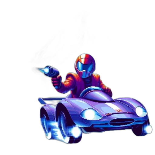 car, robot, jacket, weapon transparent PNG cut-out