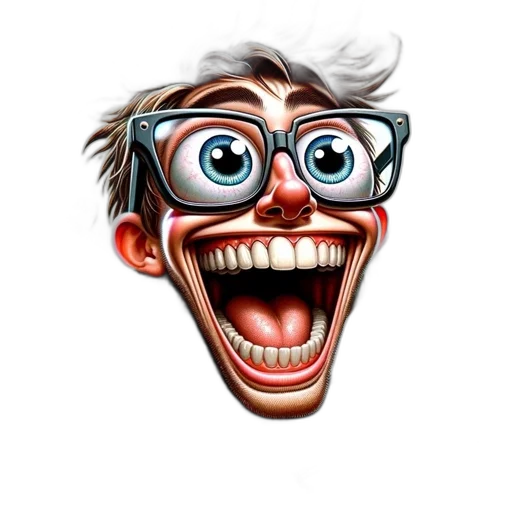 face, staff, cartoon, photorealistic transparent PNG cut-out