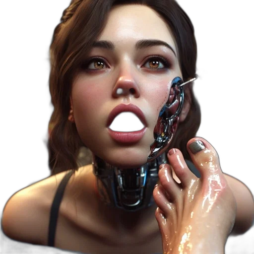 face, robot, weapon, concept art transparent PNG cut-out