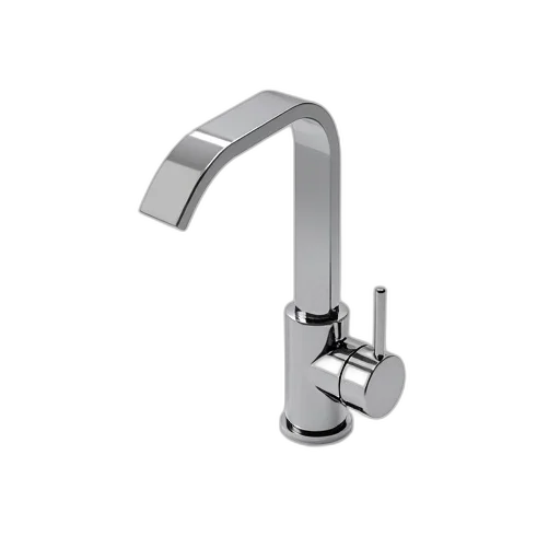 sleek, modern, chrome, faucet transparent PNG cut-out