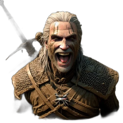 face, sword, weapon, staff transparent PNG cut-out
