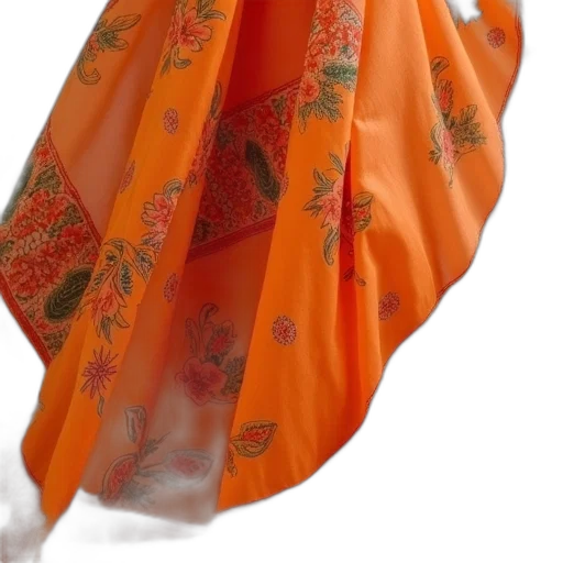 umbrella, dress, 3d render, orange transparent PNG cut-out