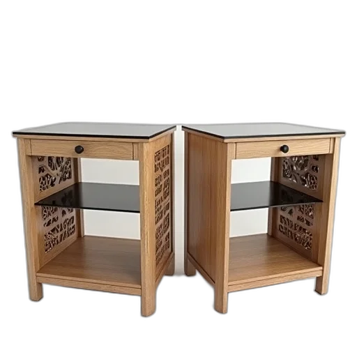 furniture, 3d render, two, bedside transparent PNG cut-out