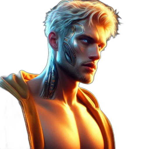 face, cyberpunk, fantasy art, concept art transparent PNG cut-out
