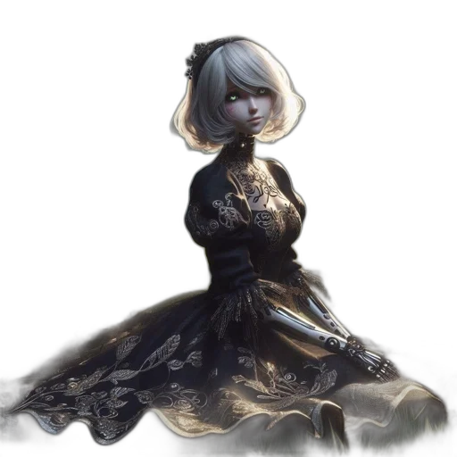 dress, weapon, staff, crown transparent PNG cut-out