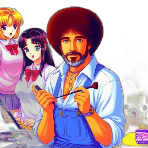 staff, anime, cartoon, vaporwave transparent PNG cut-out