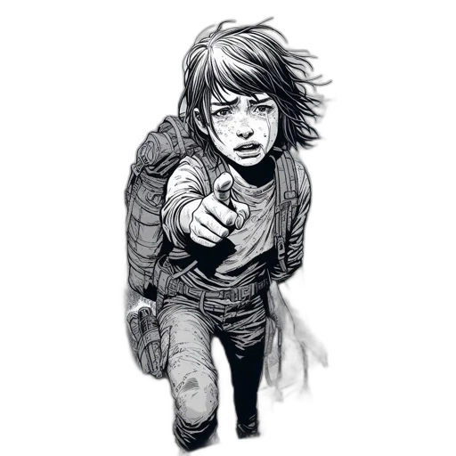 jacket, weapon, face, comic book art transparent PNG cut-out