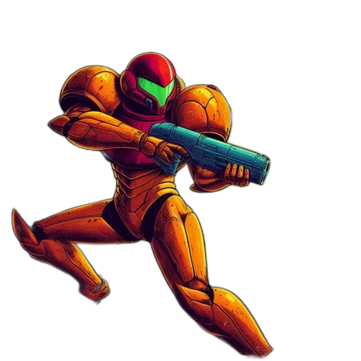 robot, weapon, concept art, pixel art transparent PNG cut-out