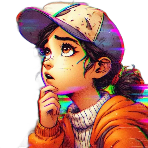 hat, jacket, face, creature transparent PNG cut-out