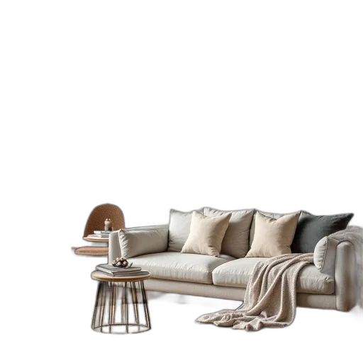furniture, 3d render, photorealistic, earth tones transparent PNG cut-out