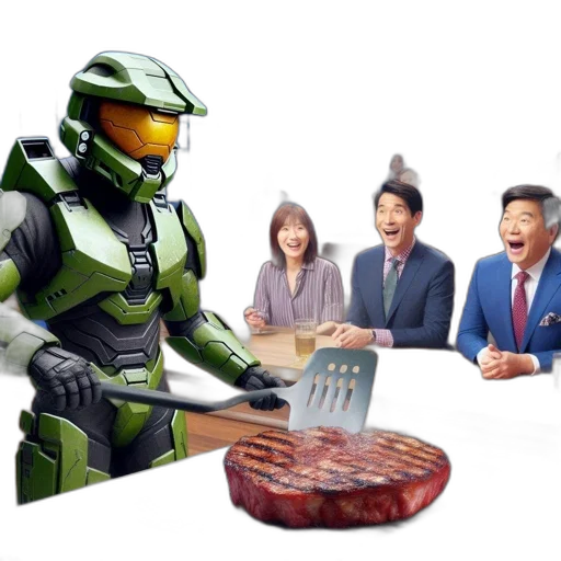 robot, food, concept art, 3d render transparent PNG cut-out