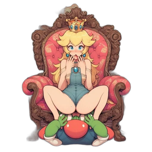 crown, dress, furniture, pixel art transparent PNG cut-out