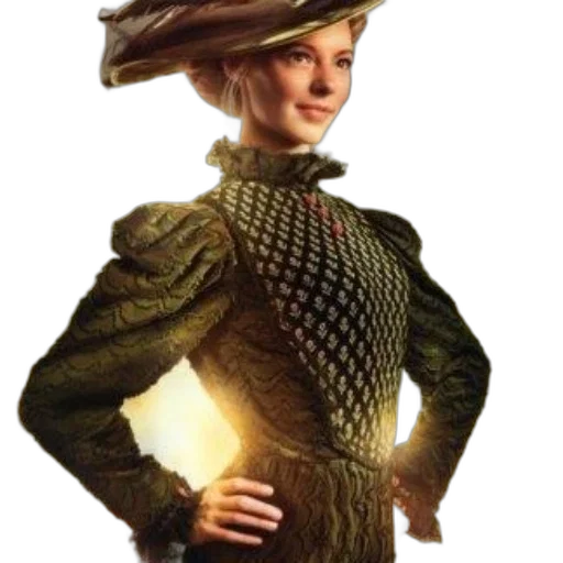hat, dress, staff, dragon transparent PNG cut-out