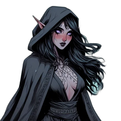 dress, staff, fantasy art, concept art transparent PNG cut-out