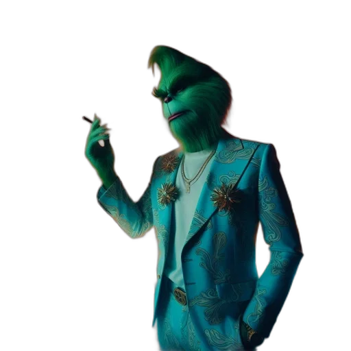 jacket, creature, staff, dragon transparent PNG cut-out