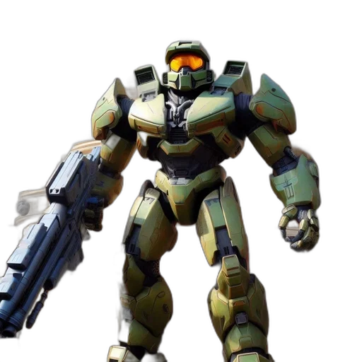 robot, weapon, concept art, 3d render transparent PNG cut-out