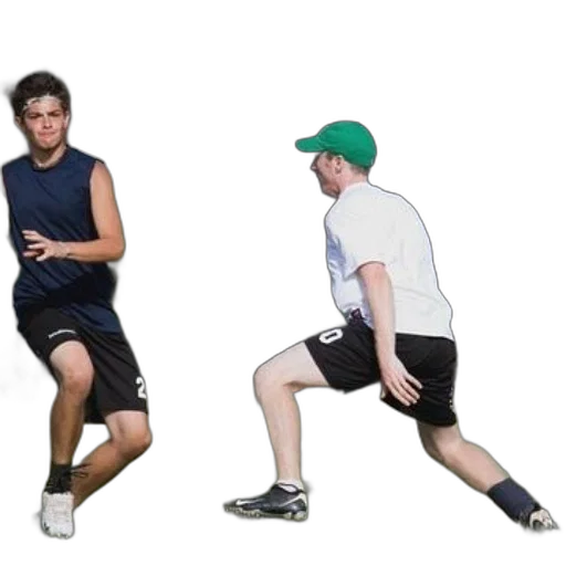 two, men, playing, frisbee transparent PNG cut-out