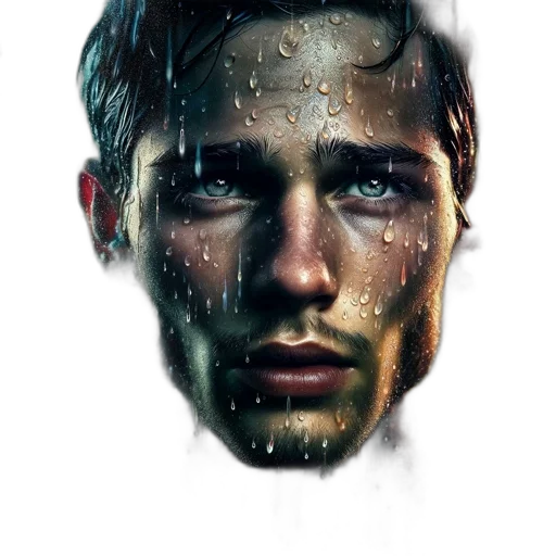 face, mask, umbrella, jacket transparent PNG cut-out