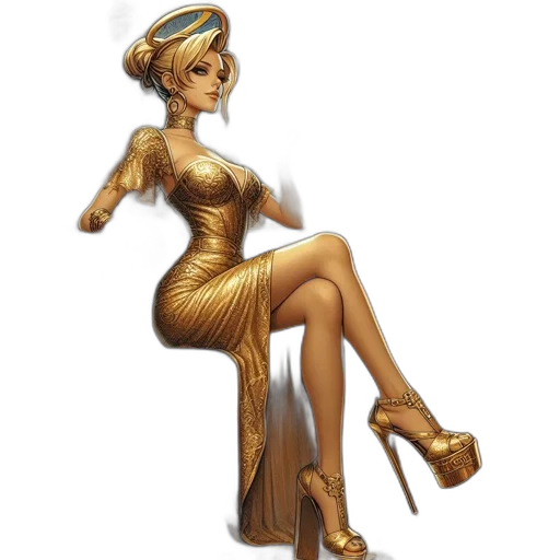 dress, staff, concept art, fantasy art transparent PNG cut-out