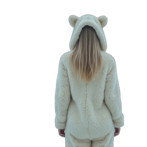 jacket, woman, polar, bear transparent PNG cut-out