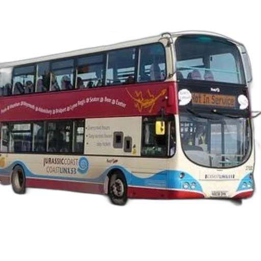 photorealistic, 3d render, concept art, double-decker transparent PNG cut-out