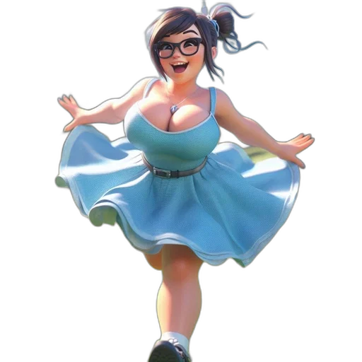 dress, robot, concept art, 3d render transparent PNG cut-out