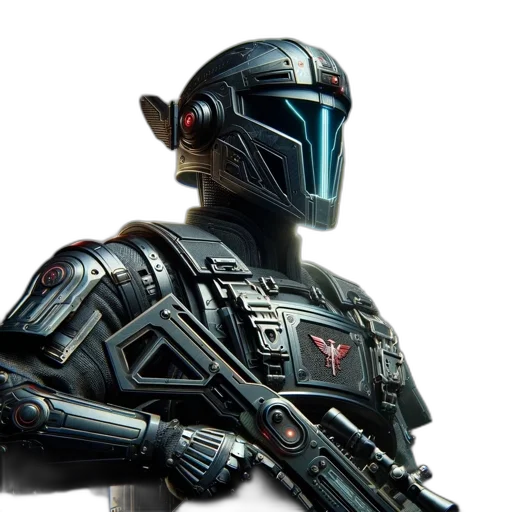 robot, concept art, 3d render, cyberpunk transparent PNG cut-out