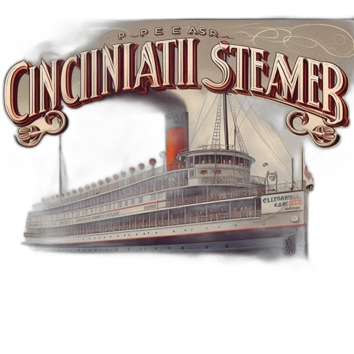 vintage, steamboat, named, cincinnati transparent PNG cut-out