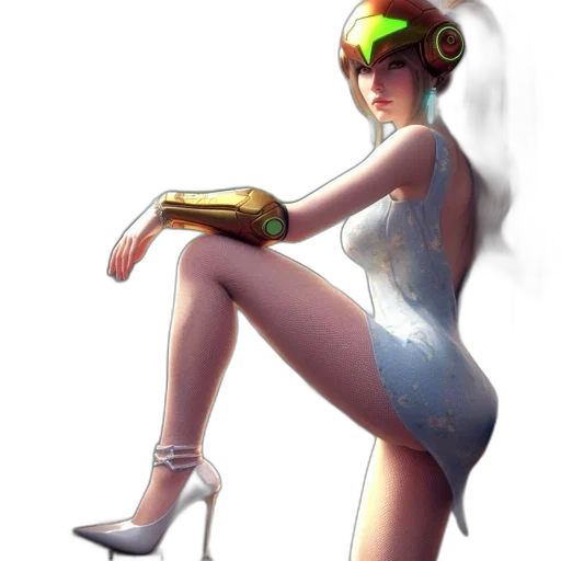 dress, robot, staff, weapon transparent PNG cut-out