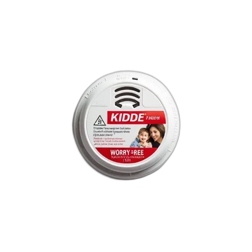 white, smoke, detector, red transparent PNG cut-out
