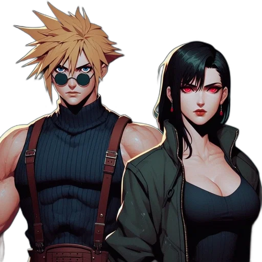 comic book art, concept art, cyberpunk, pixel art transparent PNG cut-out
