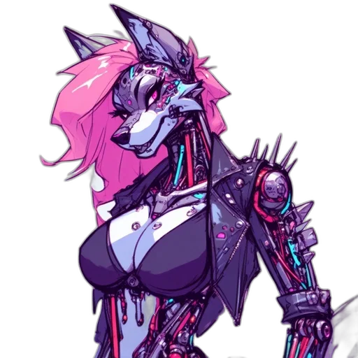 robot, staff, cyberpunk, concept art transparent PNG cut-out