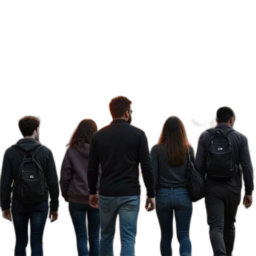 jacket, staff, hair, 3d render transparent PNG cut-out