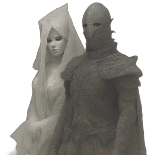 mask, dress, concept art, fantasy art transparent PNG cut-out