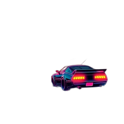 car, weapon, vaporwave, pixel art transparent PNG cut-out