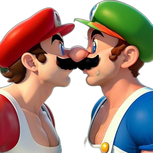 3d render, concept art, mario, luigi transparent PNG cut-out