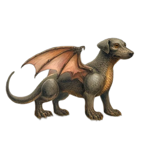 dragon, creature, animal, staff transparent PNG cut-out