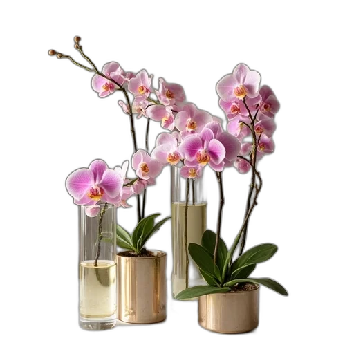 bottle, jewelry, flower, 3d render transparent PNG cut-out