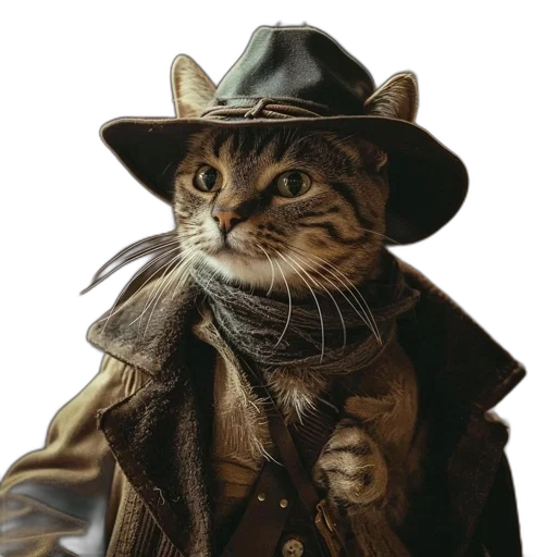 hat, animal, staff, jacket transparent PNG cut-out