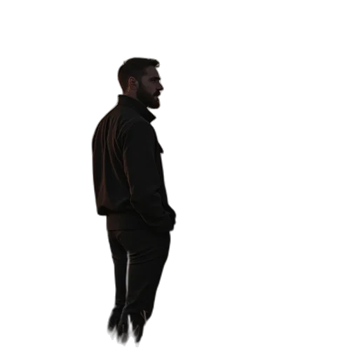 jacket, staff, face, creature transparent PNG cut-out