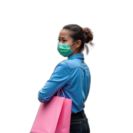 mask, jacket, pastel, neon transparent PNG cut-out