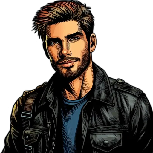jacket, comic book art, cartoon, concept art transparent PNG cut-out