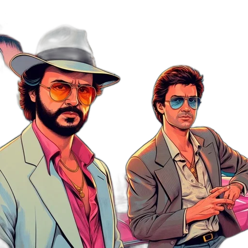 jacket, comic book art, concept art, vaporwave transparent PNG cut-out