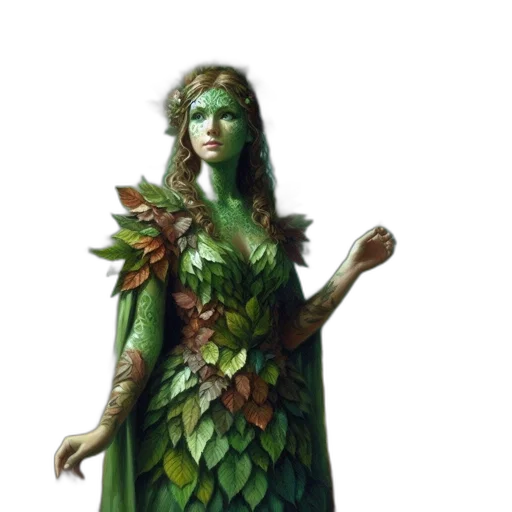 dress, staff, dragon, fantasy art transparent PNG cut-out