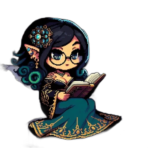 jewelry, staff, fantasy art, pixel art transparent PNG cut-out