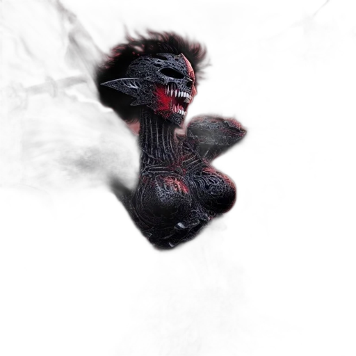 dragon, creature, hair, mask transparent PNG cut-out